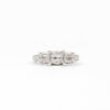 three stone diamond semi mounting paved gallery 14 kt white gold 0.50 cts tw