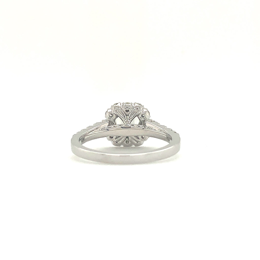 christopher designs crisscut® cushion cut diamond engagement ring, 18k white gold 0.71 ctw
