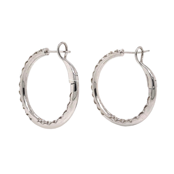diamond hoop earrings 2.62ctw 18k white gold