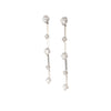 a link 5 stone drop diamond earrings 1.26ctw 18 karat white gold