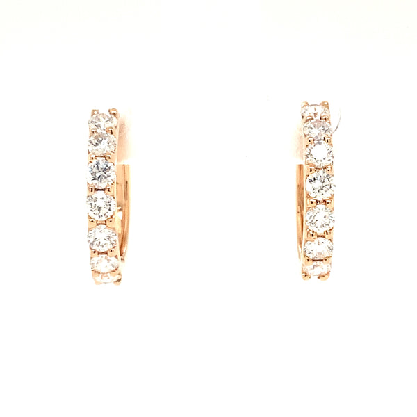 diamond 0.69cts huggie  earring.18 karat rose gold.