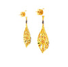 multi colored tourmaline and diamond drop earrings in oxidized sterling silver 18kt yellow gold vermeil.