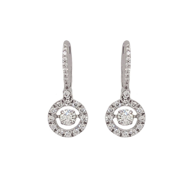 christopher designs crisscut®  diamond drop earring, 18k white gold