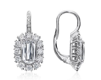 christopher designs l'amour crisscut®  diamond drop earring 4.33 cts t.w. in 18 kt white gold