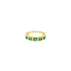 David Kord Bezel Set Emerald Cut Gem Quality Emerald Stackable Band Set in 18K Y