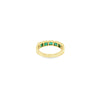 David Kord Bezel Set Emerald Cut Gem Quality Emerald Stackable Band Set in 18K Y