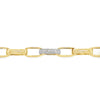 Paperclip Chain Link With Pave Diamond Set in 14 kt Yellow Gold Bracelet