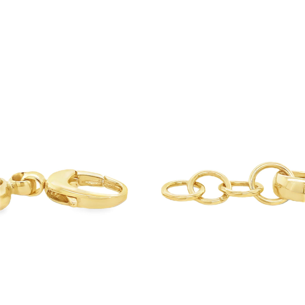 Paperclip Chain Link With Pave Diamond Set in 14 kt Yellow Gold Bracelet