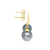 ASBA Collection Black Tahitian Pearl Earring set in 14K Yellow Gold