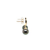 ASBA Collection Black Tahitian Pearl And Diamond Earring set in 14K Yellow Gold