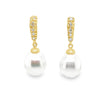 ASBA Collection South Sea Pearl And Diamond Earring set in 14K Yellow Gold