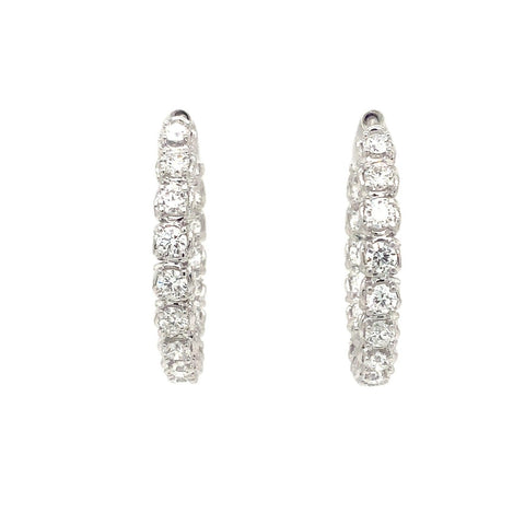 A Link Collection Diamond Hoop Earring set in 18K White Gold