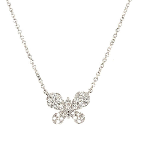 Afarin Collection Butterfly Diamond Necklace in 18KT White Gold