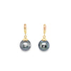 ASBA Collection Black Tahitian Pearl Earring set in 14K Yellow Gold