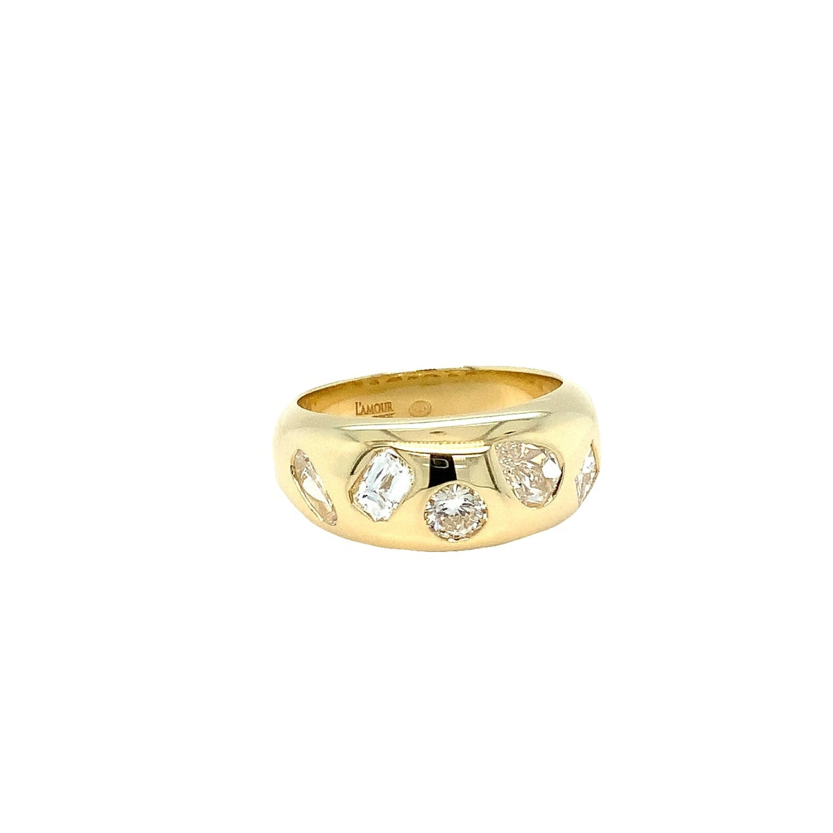 Christopher Designs L'Amour Crisscut® Diamond Ring set in 18K Yellow G ...