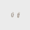 A Link Collection Classic Small Diamond Hoop Earring set in 18K White Gold