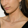 curved bar necklace 5 princess cut diamonds  0.99 ctw 18k white gold
