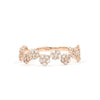 stackable flower band round brilliant cut diamonds 14k rose gold