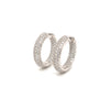 asba collection pavé 3 row round inside -outside diamond hoop earrings set in 14k white gold