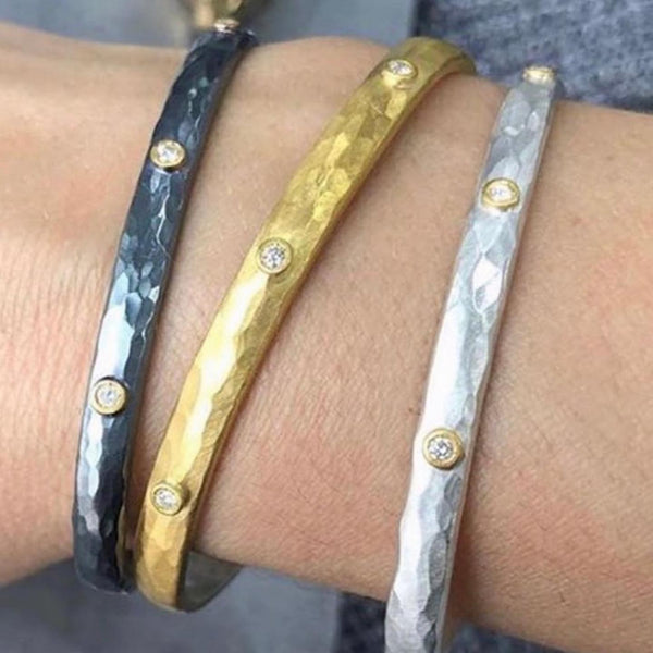 lika behar 24k gold and sterling silver "stockholm" oval open cuff bracelet