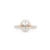 rose gold accented round halo semi mounting 30 round brilliant diamonds  0.22ctw 14k white and rose gold