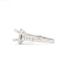 round brilliant cut diamond & blue sapphire semi mounting 14k white gold