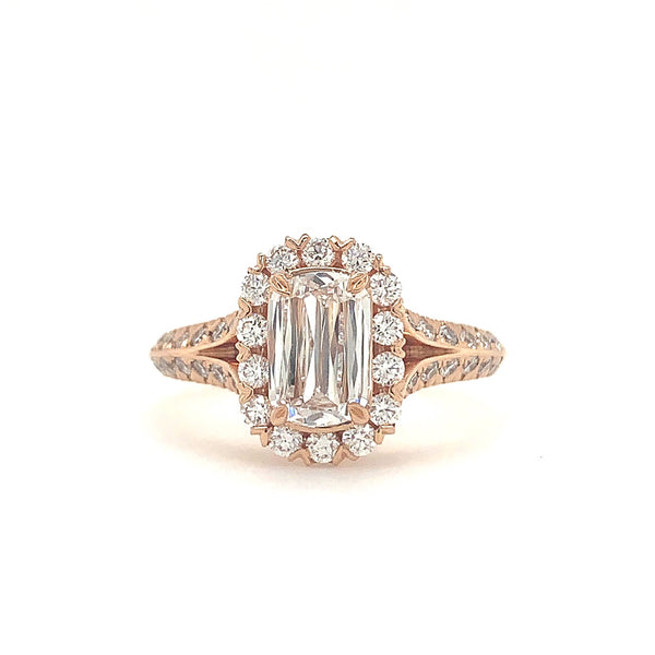 0.80ct Christopher Designs L'amour Crisscut Ring, on 14K Rose Gold | Blacy's Fine Jewelers