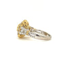 roman + jules fancy intense yellow and white fine quality diamond ring in 18 kt yellow & white gold