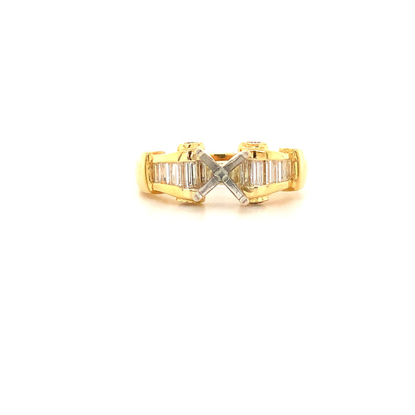 jewels by star baguette diamond semi mounting 18 kt yellow gold