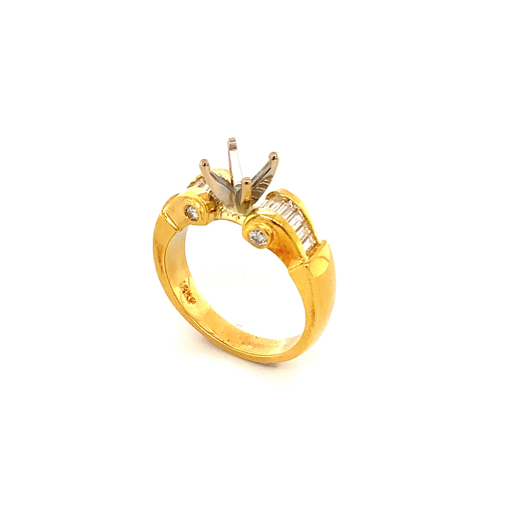 jewels by star baguette diamond semi mounting 18 kt yellow gold