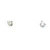 baby diamond studs with threaded post and back set in 14k white gold