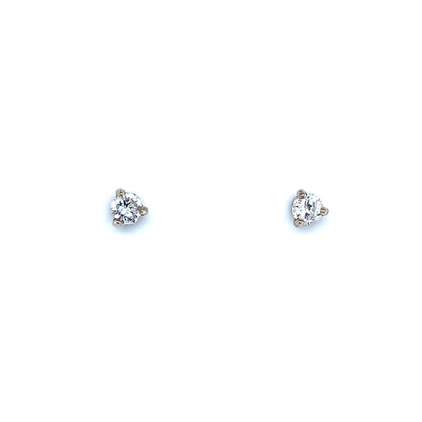 martini set stud diamond earring  0.20 cts tw  14 karat white gold