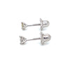 baby diamond studs with threaded post and back set in 14k white gold
