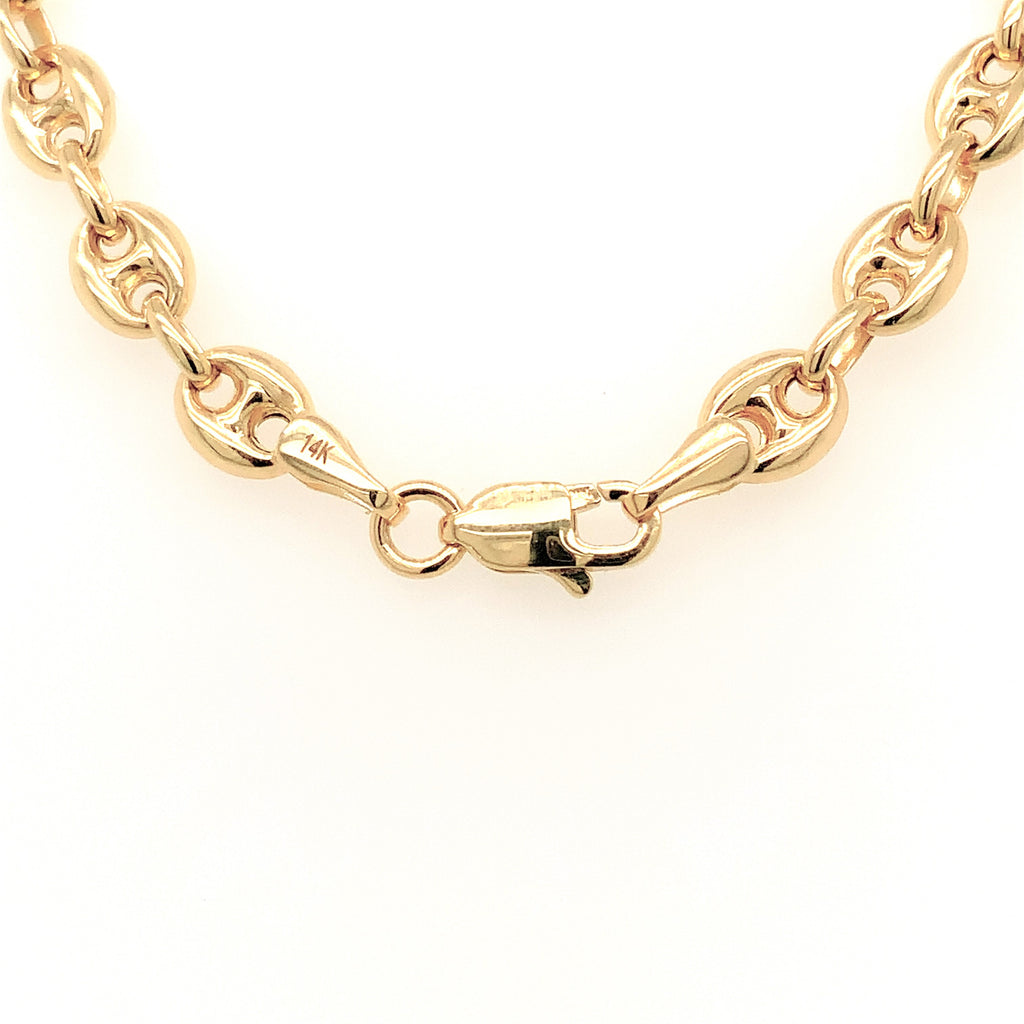 royal chain 14k yellow gold anchor link 18" long necklace