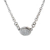 aspery & guldag diamond pavé pendant in a classic bezel set with a 14k white gold graduated necklace.