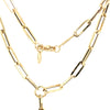 royal chain collection 14kt yellow gold paper clip lariat chain 17'' long