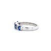 blue sapphire and diamond round brilliant cut  18k white gold straight line band