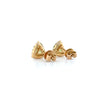 trillion cut peridot and diamond fancy post earrings 14k yellow gold