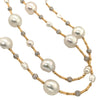 natural south sea pearl 32" adjustable lariat necklace set in 18 karat white and yellow gold