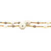 natural south sea pearl 32" adjustable lariat necklace set in 18 karat white and yellow gold