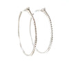roman + jules  two inch diameter round diamond hoops set in 14k white gold post with locking back