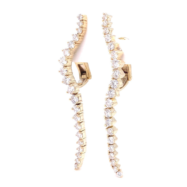 14k Yellow Gold Oval Drop Earrings w/Diamonds 001-150-00908, Wallach  Jewelry Designs