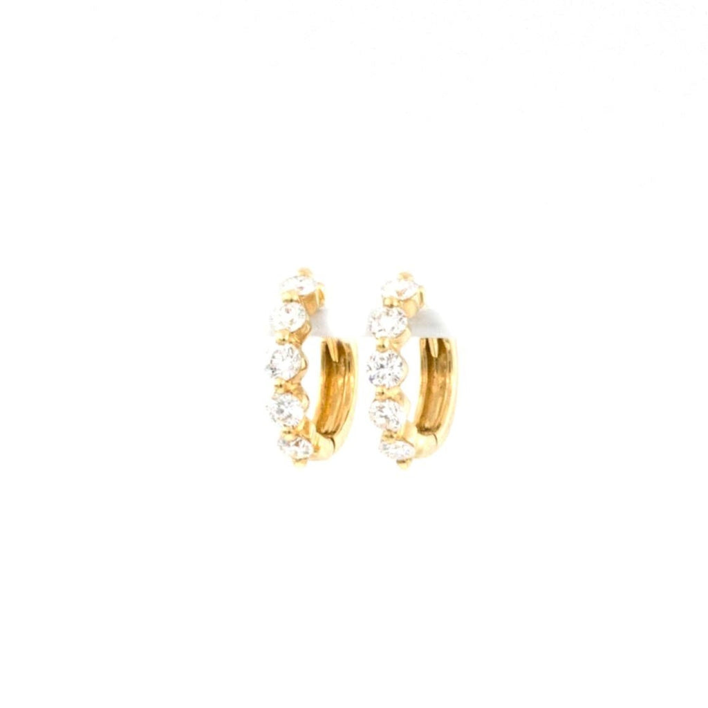 diamond huggie hoop earrings round brilliant cut diamonds 0.59 ctw 18k yellow gold