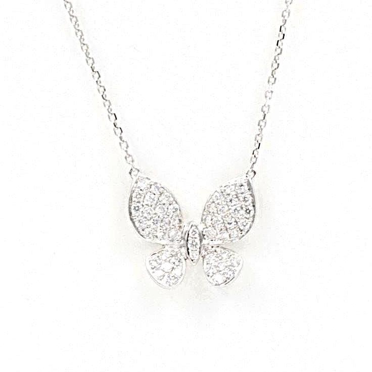Round and Marquise Diamond Pavé Butterfly Necklace | Fine diamond jewelry, Diamond  pendant white gold, Heart shaped diamond pendant