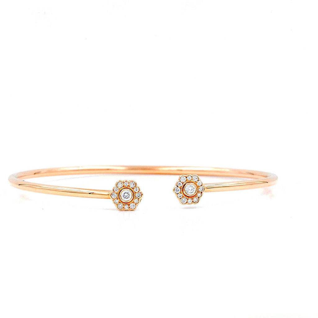 wire cuff diamond bracelet  0.25 ctw 14k rose gold