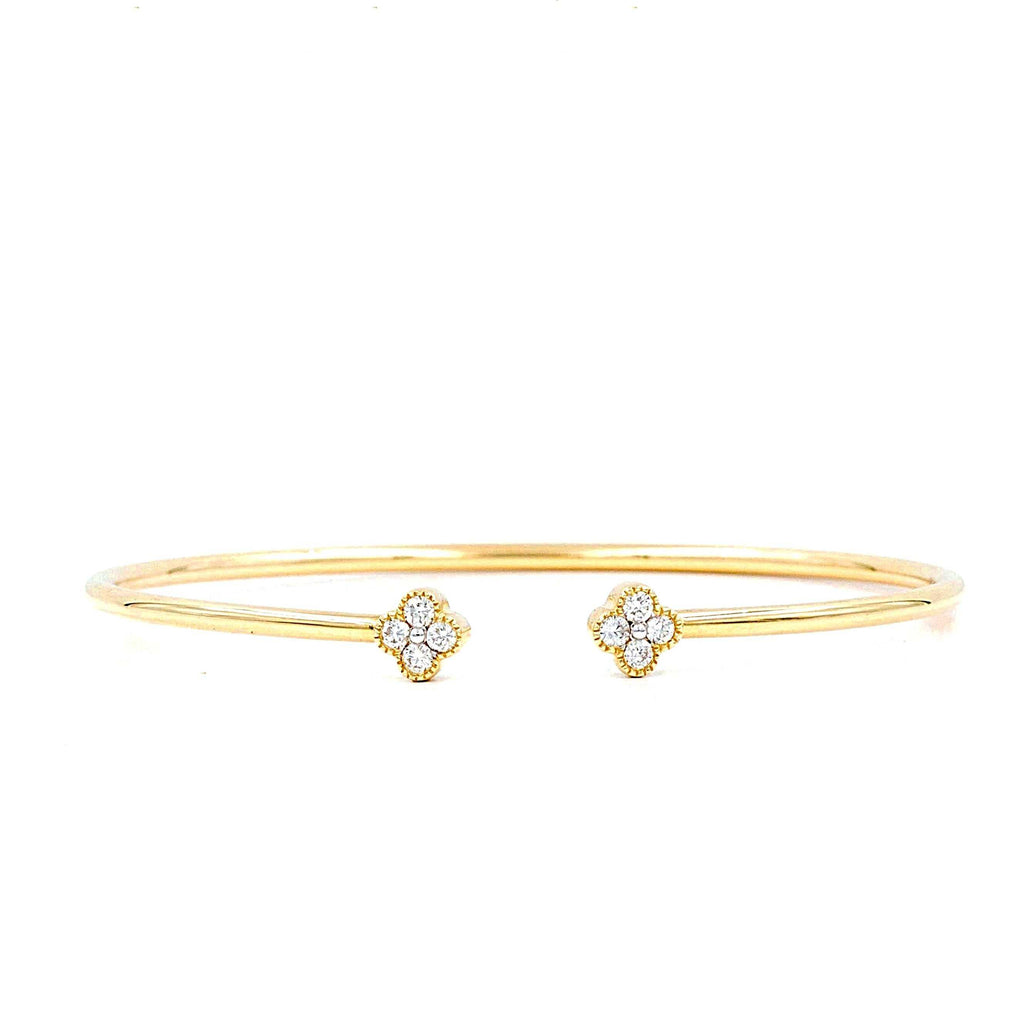 diamond bracelet 14 yellow gold wire cuff 0.30 ctw