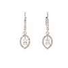 marquise shaped diamond halo drop earring in 18 kt white gold  1.91 cts t.w.