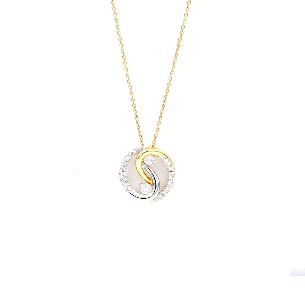 yin & yang 12 diamond  pendant 0.40 ctw diamond 14k white and yellow gold