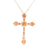 ornate filigree statement diamond cross in 18 kt rose gold. 0.75 cts t.w.