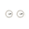 versatile diamond earring post mounting with diamond drops or earring jacket design in 18 kt white gold.